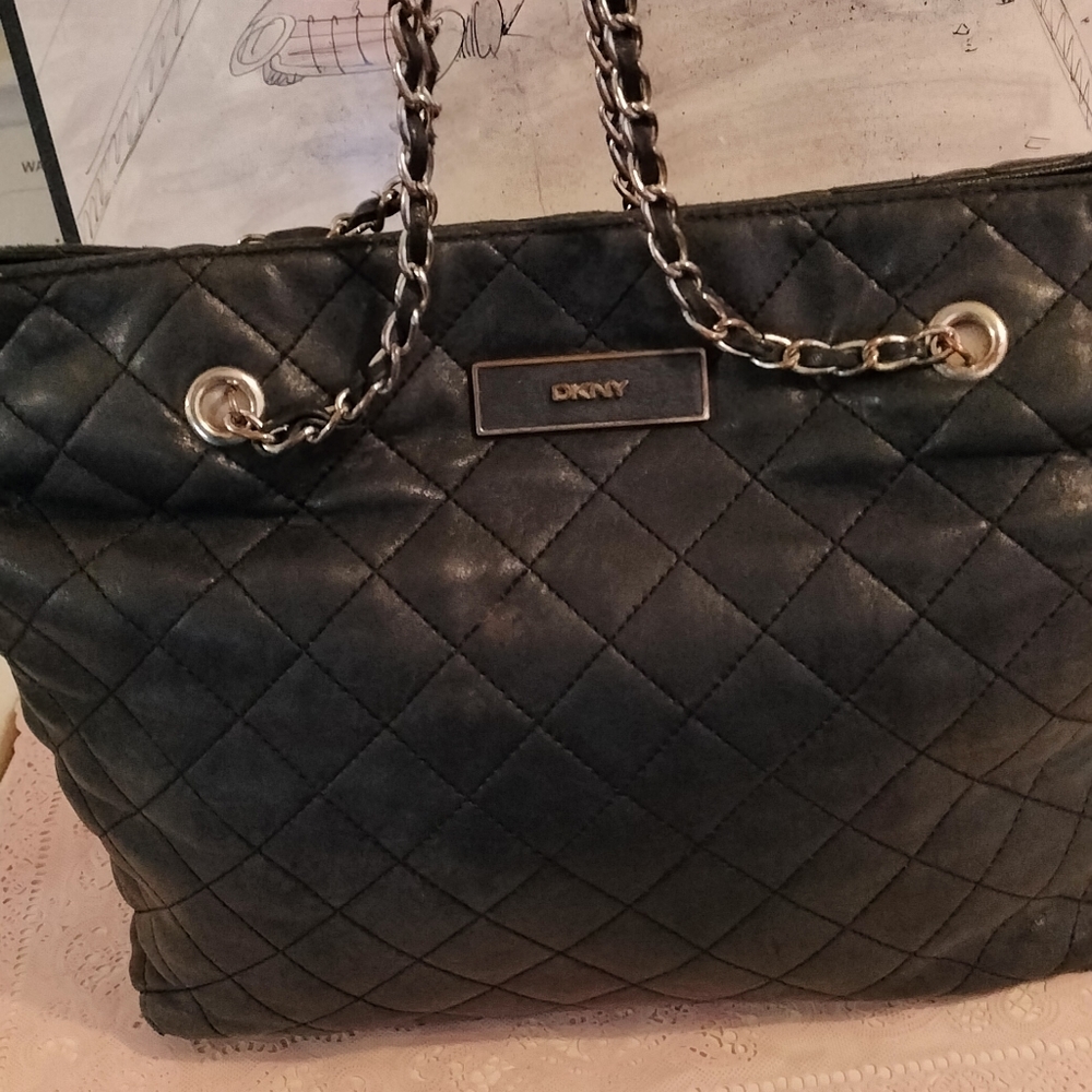 DKNY quilted black purse